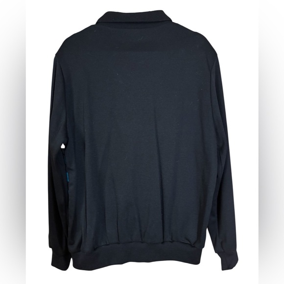 Vintage 90s Colorful Striped Crewneck Sweater with Solid Black Collar - Picture 6 of 8